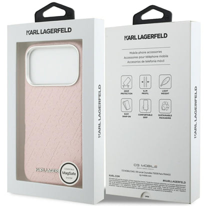 Custodia MagSafe per Apple iPhone 17 Pro, Karl Lagerfeld, FW Stamped Karl, Rosa