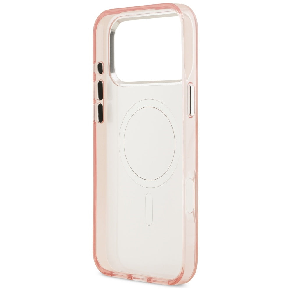 Custodia MagSafe per Apple iPhone 17 Pro, Karl Lagerfeld, IML Aquarelle Logo Choupette, Rosa