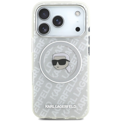 Custodia MagSafe per Apple iPhone 17 Pro, Karl Lagerfeld, IML Karl`s Head, Grigio