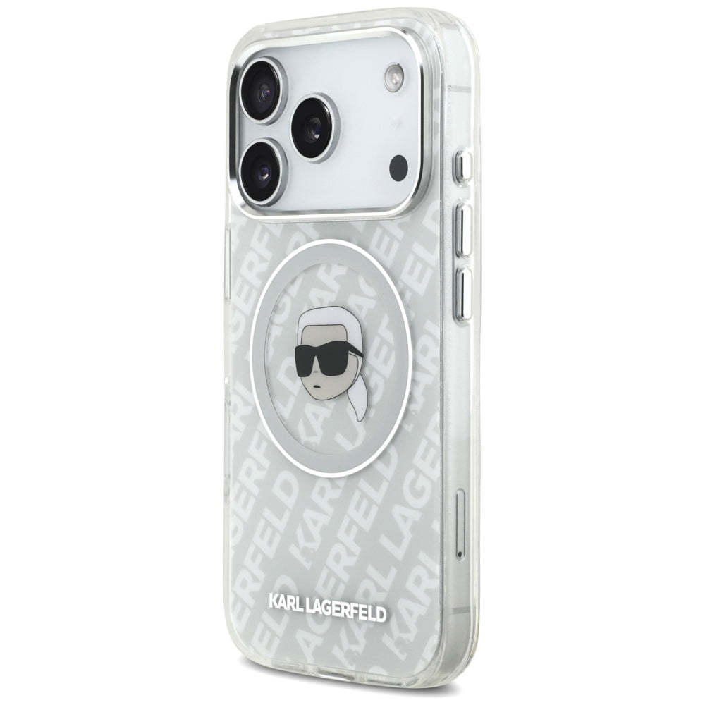 Custodia MagSafe per Apple iPhone 17 Pro, Karl Lagerfeld, IML Karl`s Head, Grigio