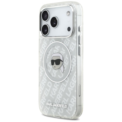 Custodia MagSafe per Apple iPhone 17 Pro, Karl Lagerfeld, IML Karl`s Head, Grigio