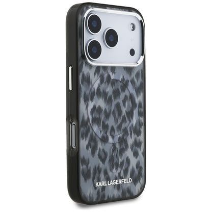 Custodia MagSafe per Apple iPhone 17 Pro, Karl Lagerfeld, IML Leopard Pattern, Nera