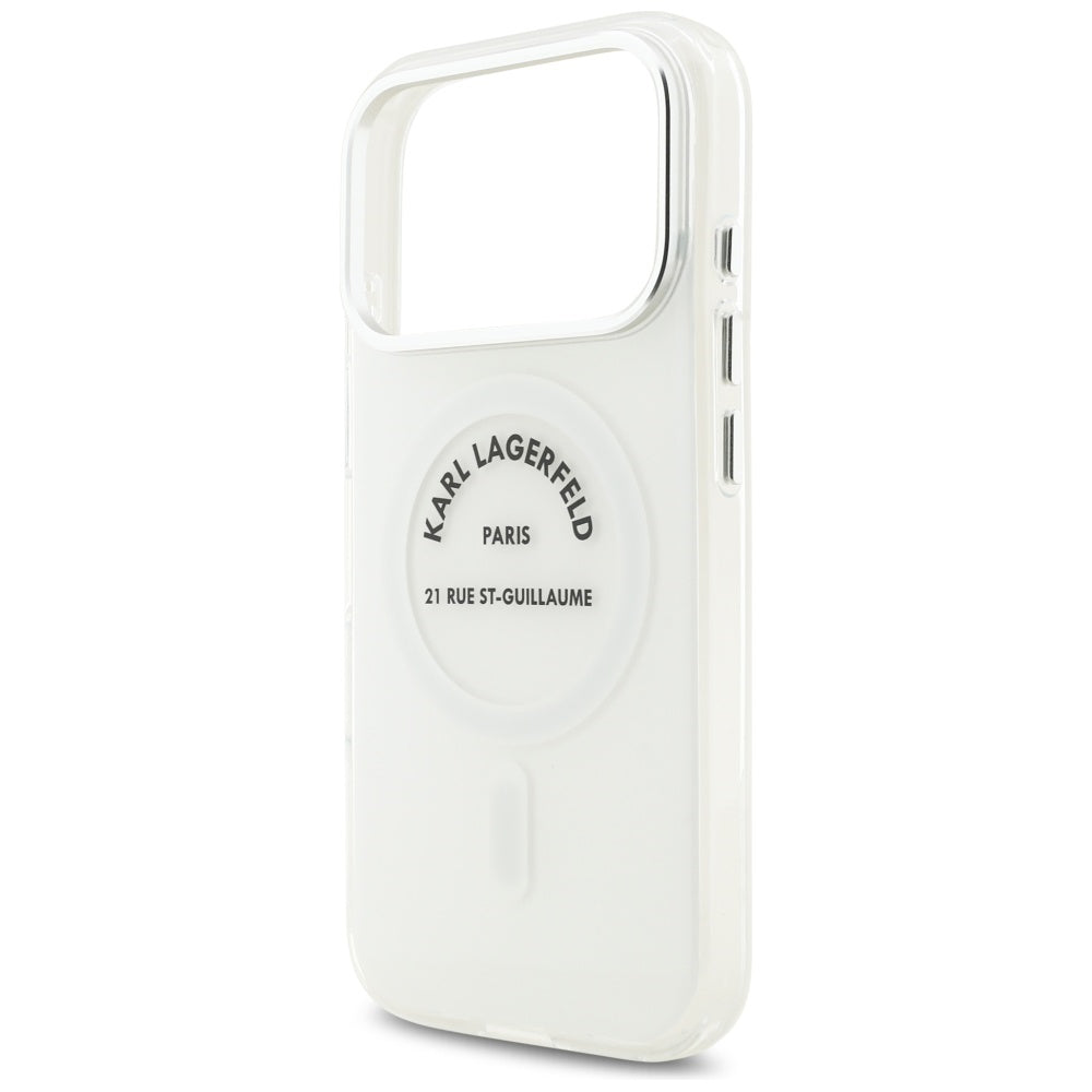 Custodia MagSafe per Apple iPhone 17 Pro, Karl Lagerfeld, IML Logo RSG, Trasparente