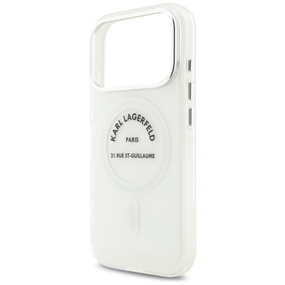 Custodia MagSafe per Apple iPhone 17 Pro, Karl Lagerfeld, IML Logo RSG, Trasparente