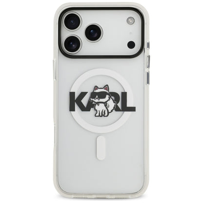 Custodia MagSafe per Apple iPhone 17 Pro, Karl Lagerfeld, IML Sketch Logo Choupette, Trasparente