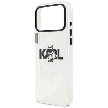 Custodia MagSafe per Apple iPhone 17 Pro, Karl Lagerfeld, IML Sketch Logo Choupette, Trasparente