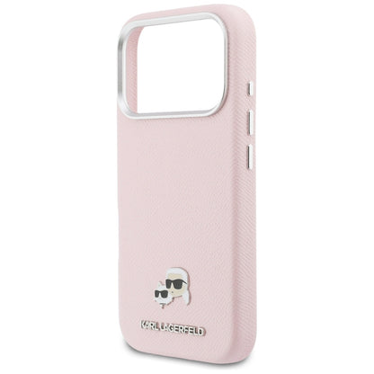 Custodia MagSafe per Apple iPhone 17 Pro, Karl Lagerfeld, Karl & Choupette Head's Pin, Rosa