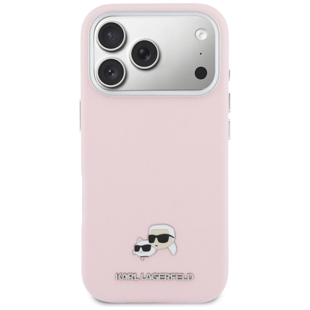 Custodia MagSafe per Apple iPhone 17 Pro, Karl Lagerfeld, Karl & Choupette Head's Pin, Rosa