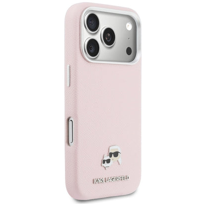Custodia MagSafe per Apple iPhone 17 Pro, Karl Lagerfeld, Karl & Choupette Head's Pin, Rosa