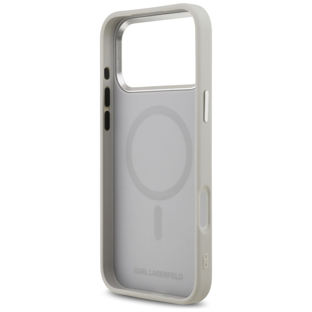 Custodia MagSafe per Apple iPhone 17 Pro, Karl Lagerfeld, Karl & Choupette Pins, Grigio
