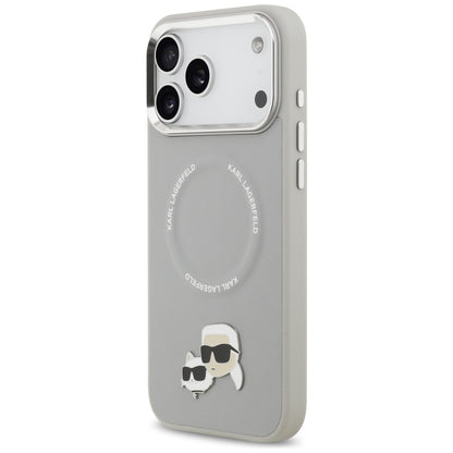 Custodia MagSafe per Apple iPhone 17 Pro, Karl Lagerfeld, Karl & Choupette Pins, Grigio