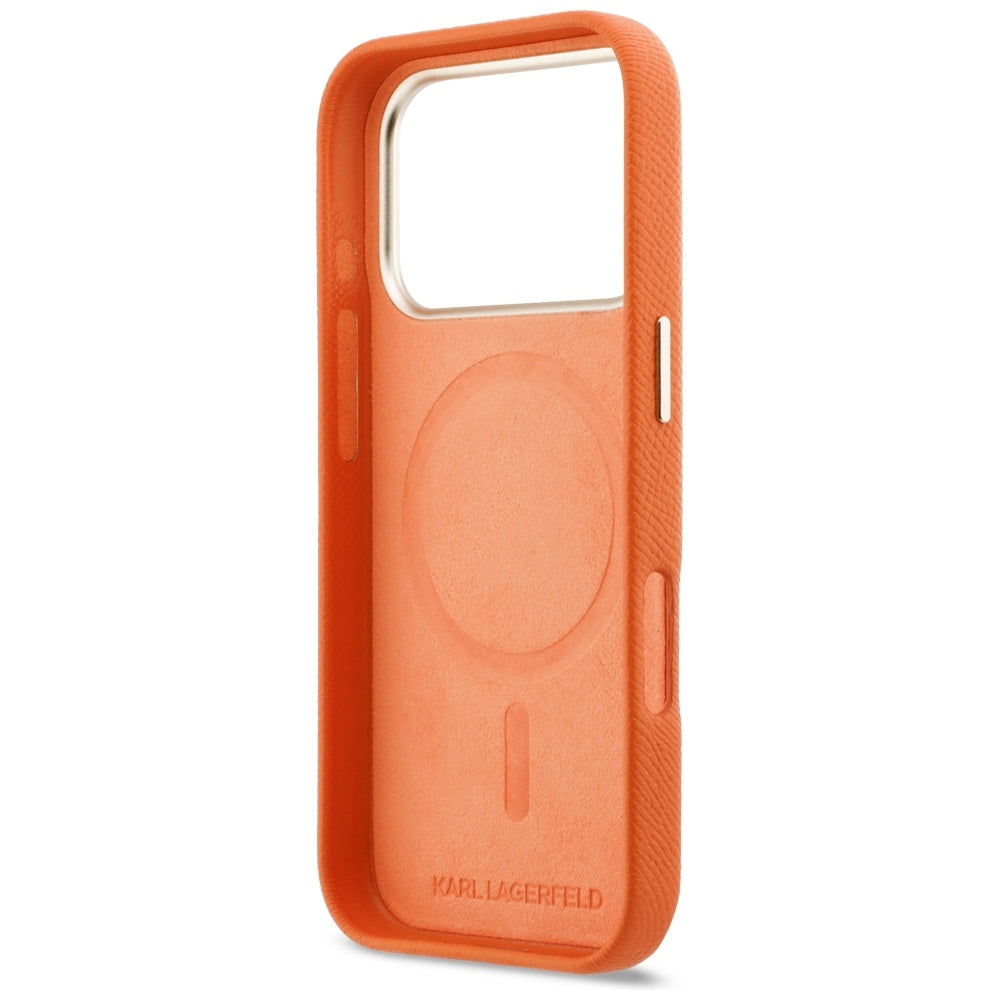 Custodia MagSafe per Apple iPhone 17 Pro, Karl Lagerfeld, Karl Head Logo, Arancione
