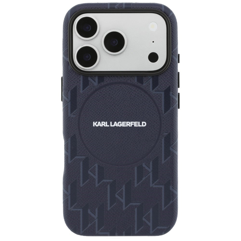 Custodia MagSafe per Apple iPhone 17 Pro, Karl Lagerfeld, Logo KL Monogram, Blu