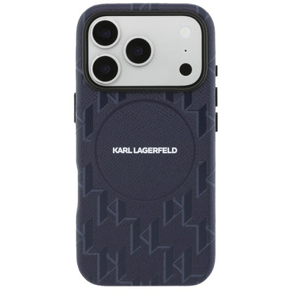 Custodia MagSafe per Apple iPhone 17 Pro, Karl Lagerfeld, Logo KL Monogram, Blu