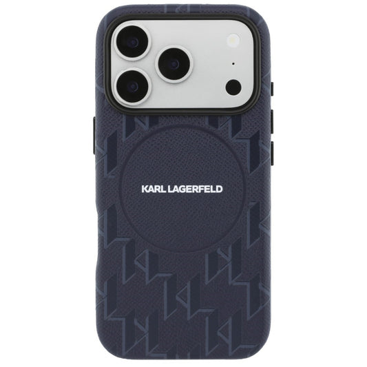 Custodia MagSafe per Apple iPhone 17 Pro, Karl Lagerfeld, Logo KL Monogram, Blu
