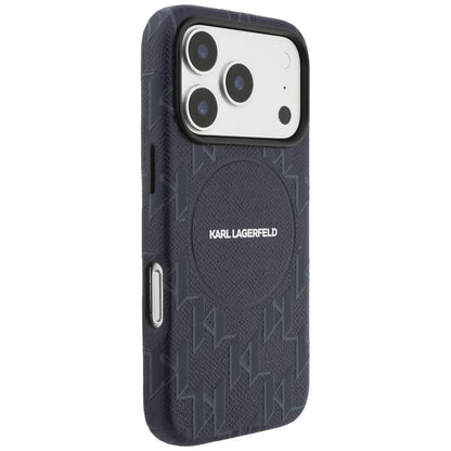 Custodia MagSafe per Apple iPhone 17 Pro, Karl Lagerfeld, Logo KL Monogram, Blu