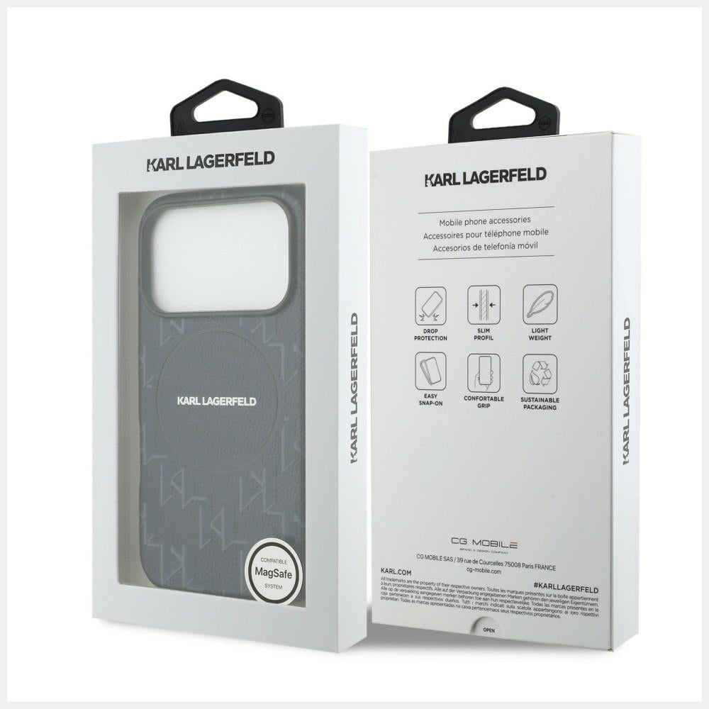 Custodia MagSafe per Apple iPhone 17 Pro, Karl Lagerfeld, Logo KL Monogram, Blu