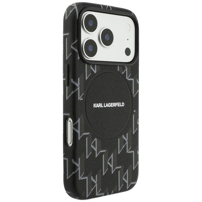 Custodia MagSafe per Apple iPhone 17 Pro, Karl Lagerfeld, Logo KL Monogram, Nera
