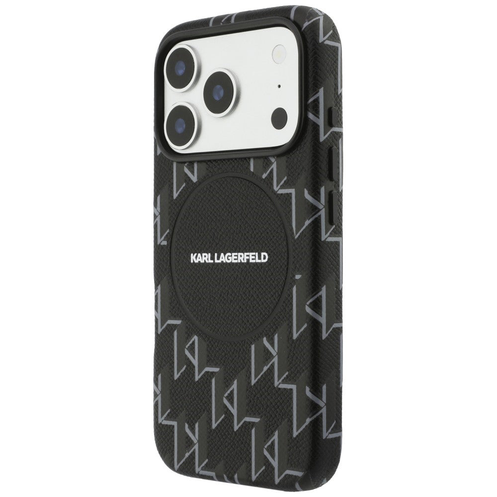 Custodia MagSafe per Apple iPhone 17 Pro, Karl Lagerfeld, Logo KL Monogram, Nera