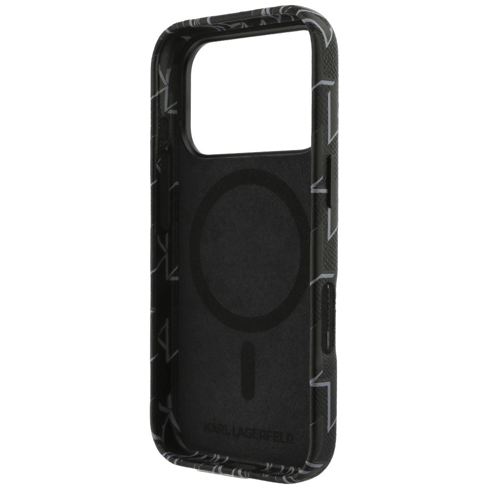 Custodia MagSafe per Apple iPhone 17 Pro, Karl Lagerfeld, Logo KL Monogram, Nera
