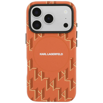 Custodia MagSafe per Apple iPhone 17 Pro, Karl Lagerfeld, Logo KL Monogram, Arancione