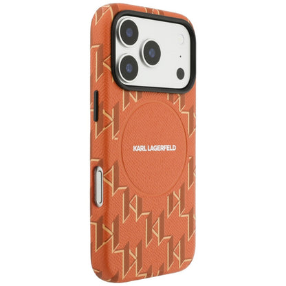 Custodia MagSafe per Apple iPhone 17 Pro, Karl Lagerfeld, Logo KL Monogram, Arancione