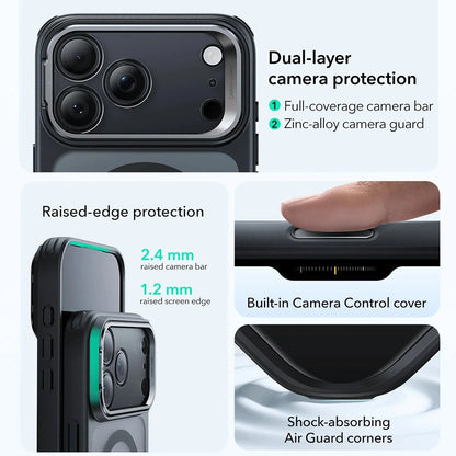 Custodia MagSafe per Apple iPhone 17 Pro Max, ESR, Classic Hybrid Kickstand, Nera Satinata