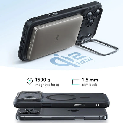 Custodia MagSafe per Apple iPhone 17 Pro Max, ESR, Classic Hybrid Kickstand, Nera Satinata