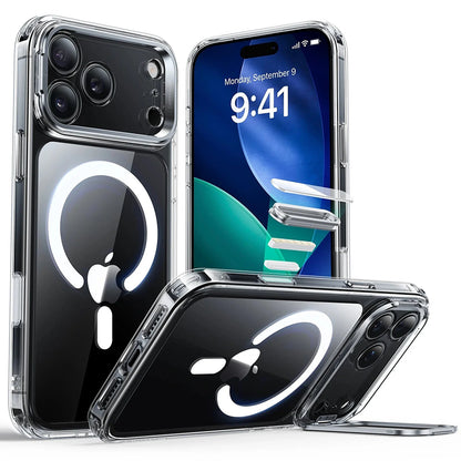 Custodia MagSafe per Apple iPhone 17 Pro Max, ESR, Classic Hybrid Kickstand, Trasparente