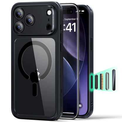 Custodia MagSafe per Apple iPhone 17 Pro Max, ESR, Classic Hybrid con Protezione Schermo, Nera Trasparente