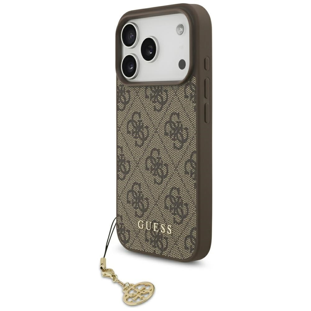 Custodia MagSafe per Apple iPhone 17 Pro Max, Guess, 4G Charm Cradle, Marrone