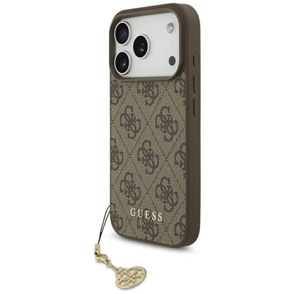 Custodia MagSafe per Apple iPhone 17 Pro Max, Guess, 4G Charm Cradle, Marrone