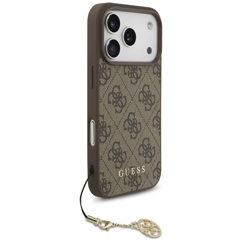 Custodia MagSafe per Apple iPhone 17 Pro Max, Guess, 4G Charm Cradle, Marrone
