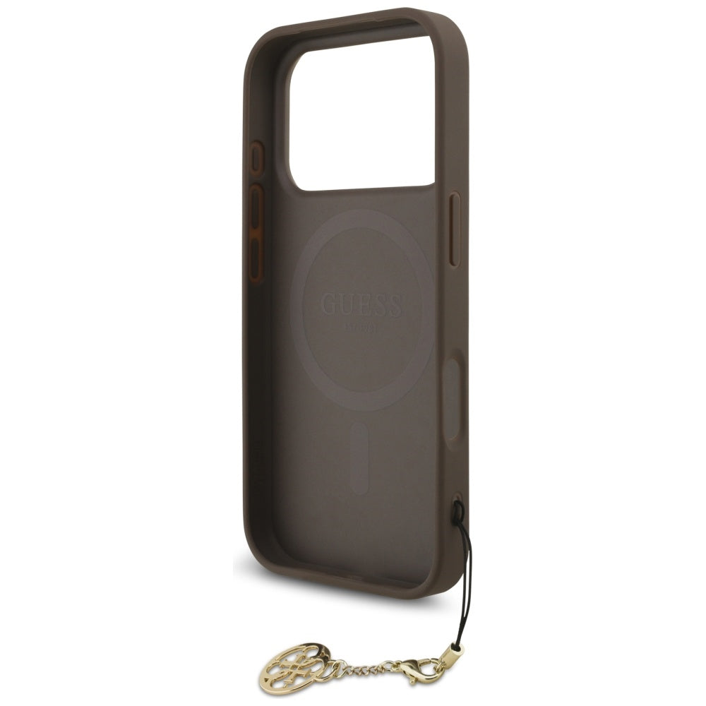 Custodia MagSafe per Apple iPhone 17 Pro Max, Guess, 4G Charm Cradle, Marrone