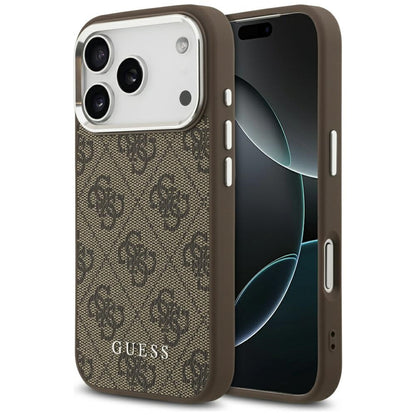 Custodia MagSafe per Apple iPhone 17 Pro Max, Guess, 4G Classic Logo, Marrone