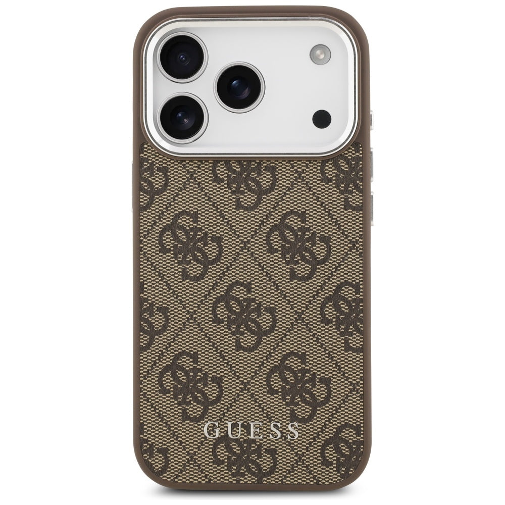 Custodia MagSafe per Apple iPhone 17 Pro Max, Guess, 4G Classic Logo, Marrone