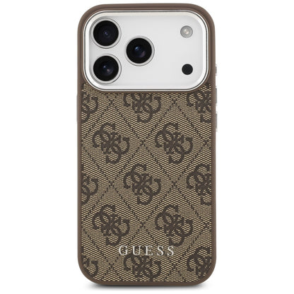 Custodia MagSafe per Apple iPhone 17 Pro Max, Guess, 4G Classic Logo, Marrone