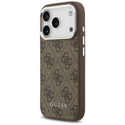Custodia MagSafe per Apple iPhone 17 Pro Max, Guess, 4G Classic Logo, Marrone