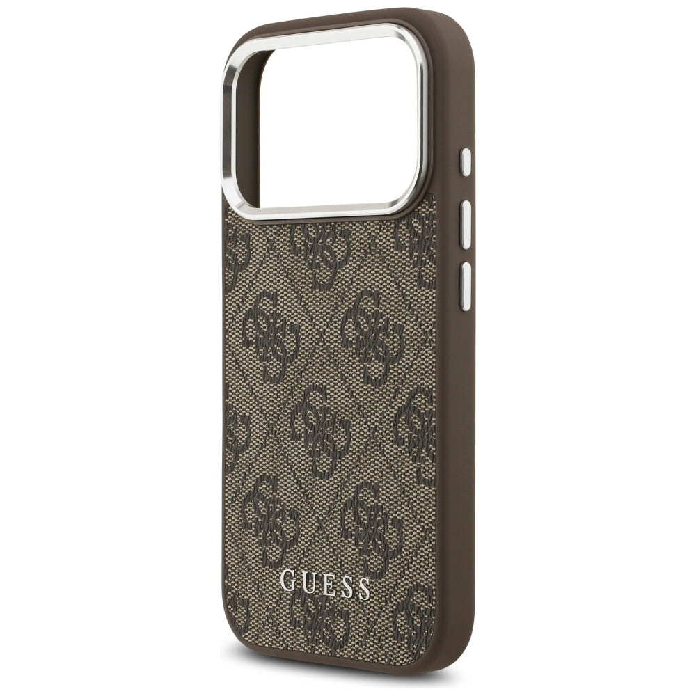 Custodia MagSafe per Apple iPhone 17 Pro Max, Guess, 4G Classic Logo, Marrone