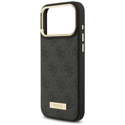Custodia MagSafe per Apple iPhone 17 Pro Max, Guess, 4G Logo Plate, Nera