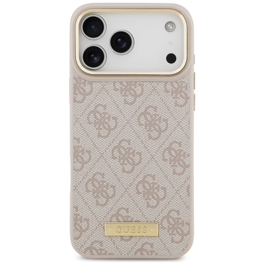 Custodia MagSafe per Apple iPhone 17 Pro Max, Guess, 4G Logo Plate, Rosa