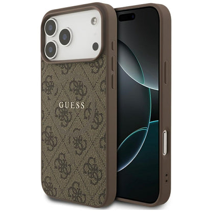 MagSafe Case for Apple iPhone 17 Pro Max, Guess, 4G Ring Classic Logo, Brown