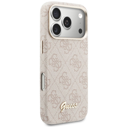 MagSafe Case for Apple iPhone 17 Pro Max, Guess, 4G Script Logo, Pink