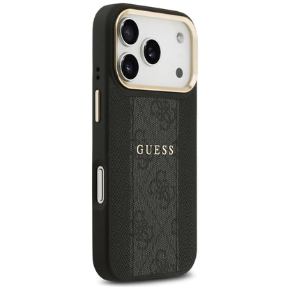 Custodia MagSafe per Apple iPhone 17 Pro Max, Guess, 4G Stripe, Nera