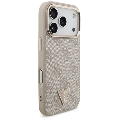 Custodia MagSafe per Apple iPhone 17 Pro Max, Guess, Logo Triangolo 4G, Rosa Dorato