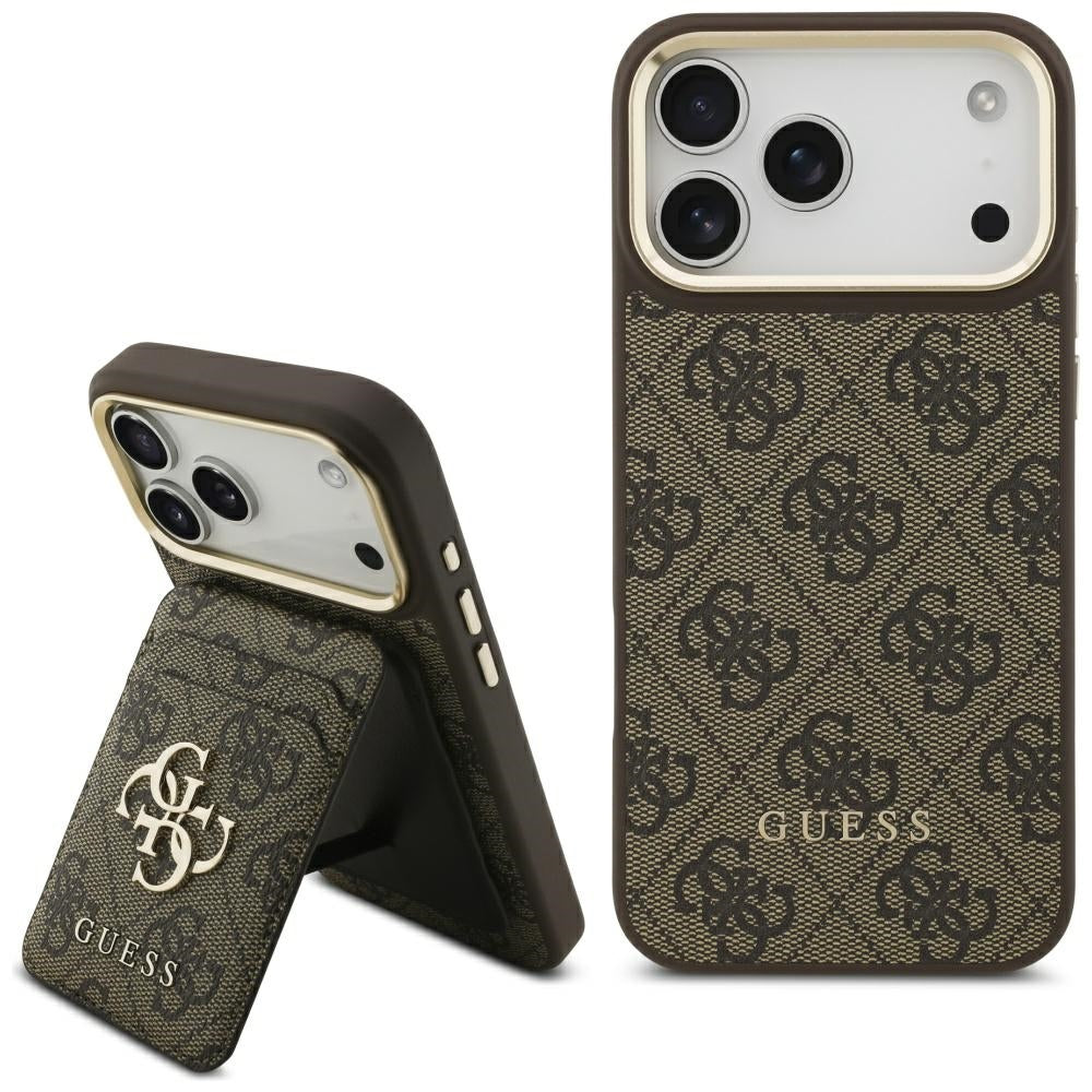 Custodia MagSafe per Apple iPhone 17 Pro Max, Guess, Cardslot 4G, Marrone