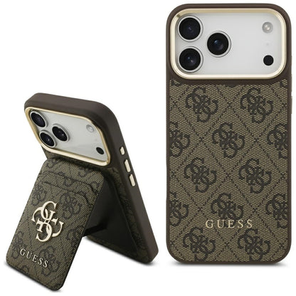 Custodia MagSafe per Apple iPhone 17 Pro Max, Guess, Cardslot 4G, Marrone