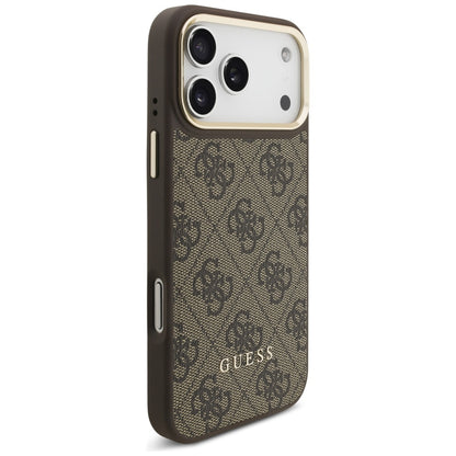 Custodia MagSafe per Apple iPhone 17 Pro Max, Guess, Cardslot 4G, Marrone