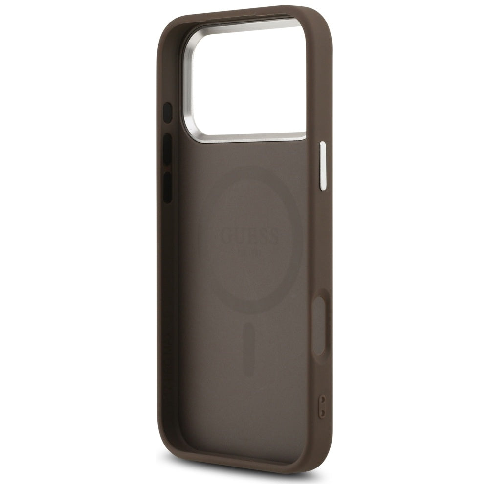 Custodia MagSafe per Apple iPhone 17 Pro Max, Guess, Classic Logo, Marrone