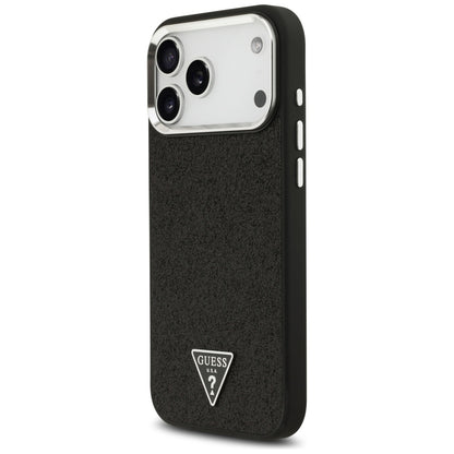 Custodia MagSafe per Apple iPhone 17 Pro Max, Guess, Glitter Triangle Logo, Nera